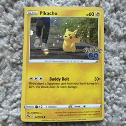 Pokemon TCG Pikachu Cosmos Holo Pokemon Go 027/078 NM Card - Image 1