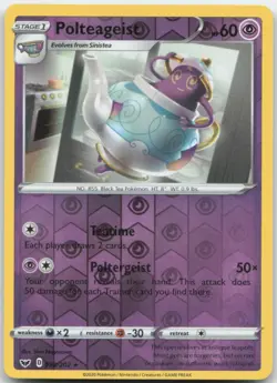 Polteageist 090/202 Reverse Holo SWSH01: Sword & Shield Base Set Pokemon Card NM - Image 1