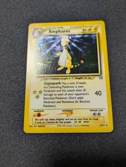 Pokemon Ampharos 1/111 Neo Genesis Unlimited Holo Vintage Card LP - Image 1
