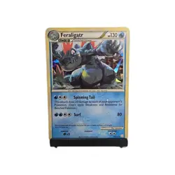 2010 Error Feraligatr HGSS #20 Cracked Holographic Pokemon Card White dot error. - Image 2