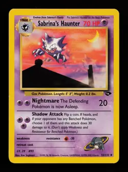 Sabrina's Haunter 55/132 Unlimited Uncommon Gym Challenge Pokemon Cards - Image 1