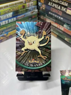 MANKEY TV Animation Edition POKEMON Holo Foil TOPPS 1999 Trading Card #56 - Image 1