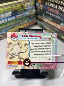 MANKEY TV Animation Edition POKEMON Holo Foil TOPPS 1999 Trading Card #56 - Image 2