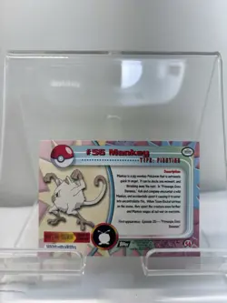 MANKEY TV Animation Edition POKEMON Holo Foil TOPPS 1999 Trading Card #56 - Image 5