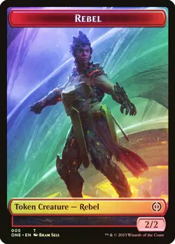 MTG FOIL {Phyrexian Beast Token} // {Rebel Token} - Phyrexia: All Will Be One - Image 2