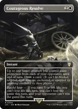 MTG Courageous Resolve Borderless - The Lord of the Rings Commander #506 - Image 1