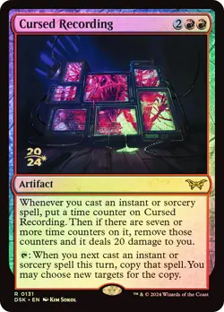 MTG FOIL Cursed Recording (Prerelease) (Duskmourn: House of Horror) - Promo - Image 1