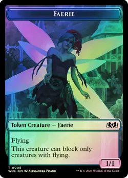MTG FOIL {Faerie Token} // {Food Token} (#011) - Wilds of Eldraine #T05T11 - Image 1