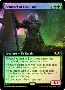 MTG FOIL Sentinel of Lost Lore Extended Art - Wilds of Eldraine #358 - Image 1