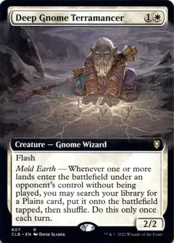Deep Gnome Terramancer EXTENDED ART Battle for Baldur's Gate Magic MTG NM - Image 1