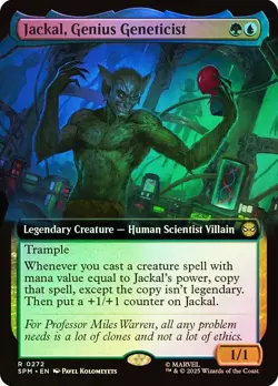 MTG FOIL Jackal, Genius Geneticist Extended Art - Marvel's Spider-Man #272 - Image 1
