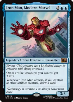 Iron Man, Modern Marvel Foil, Magic the Gathering: Marvel Super Heroes Commander - Image 1