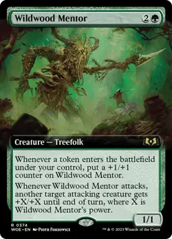 MTG Wildwood Mentor Extended Art - Wilds of Eldraine #374 - Image 1