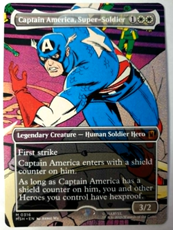 Captain America, Super-Soldier - Borderless Mythic - MTG Marvel Super Heroes 316 - Image 1