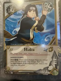 Naruto CCG Haku Rogue Ninja Card 4/3 Mirror Double 1596 - Image 1