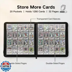 1280+ Cards 20 Pocket Card Binder Collector Card Album Trading Ca - Image 3