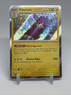 Pokemon TCG Paldean Fates Holo Foil Baby Shiny Rare Card Pawmot 144/091 - Image 1