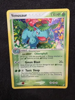 Pokemon TCG Card EX Crystal Guardians Venusaur 28/100 Holo 2006 Swirl - Image 1
