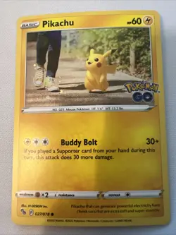 Pokemon Card Pikachu Holo Rare 027/078 Pokemon GO M/NM - Image 1