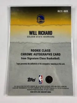2025-26 Topps Signature Class Will Richard RC Auto Rookie Card Refractor #RCC-WR - Image 2