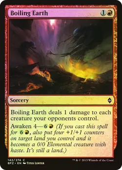 MTG FOIL Boiling Earth - Battle for Zendikar #142 - Image 1