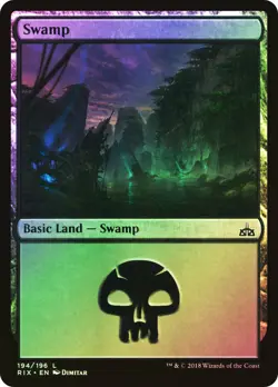 MTG FOIL Swamp - Rivals of Ixalan #194 - Image 1