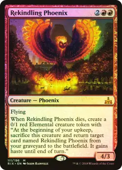 MTG FOIL Rekindling Phoenix - Rivals of Ixalan #111 - Image 1