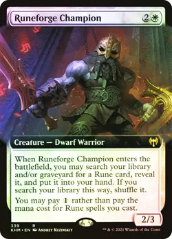 MTG FOIL Runeforge Champion Extended Art - Kaldheim #339 - Image 1