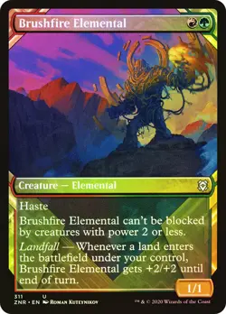 MTG FOIL Brushfire Elemental Showcase - Zendikar Rising #311 - Image 1