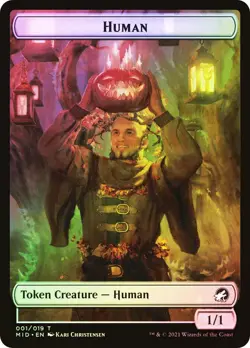 MTG FOIL {Human Token} // {Ooze Token} - Innistrad: Midnight Hunt #T01T10 - Image 1