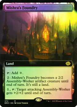 MTG FOIL Mishra's Foundry Extended Art - The Brothers' War #372 - Image 1