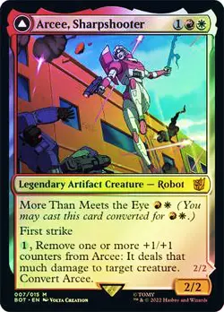 MTG FOIL Arcee, Sharpshooter // Arcee, Acrobatic Coupe - Transformers #7 - Image 1