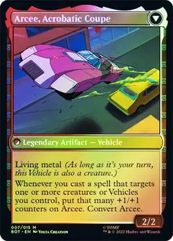MTG FOIL Arcee, Sharpshooter // Arcee, Acrobatic Coupe - Transformers #7 - Image 2