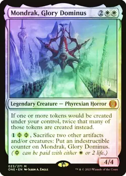 MTG FOIL Mondrak, Glory Dominus (Promo Pack) (Phyrexia: All Will Be One) - Image 1