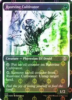 MTG COMPLEAT FOIL Rustvine Cultivator Showcase - Phyrexia: All Will Be One #455 - Image 1