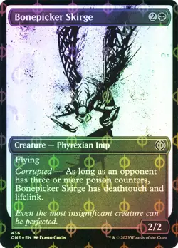 MTG COMPLEAT FOIL Bonepicker Skirge Showcase - Phyrexia: All Will Be One #436 - Image 1