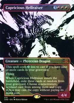MTG FOIL Capricious Hellraiser Showcase - Phyrexia: All Will Be One #310 - Image 1