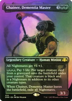 MTG FOIL Chainer, Dementia Master Borderless - Dominaria Remastered #424 - Image 1