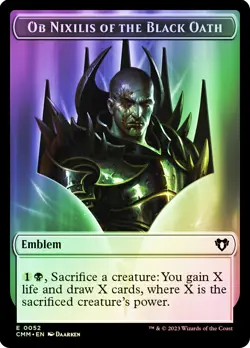 MTG FOIL {Ob Nixilis of the Black Oath Emblem} // {Treasure Token} - Commander - Image 1
