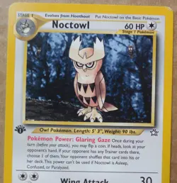 Noctowl 42/111 Uncommn Non-Holo 1st Edition Neo Genesis Set Pokemon Card LP - Image 2