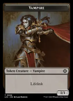 Vampire (1/1 Lifelink B) MTG Lost Cavrens Ixalan Commander Token NM x1 - Magic - Image 1