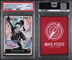 2025 ONE PIECE ST29 #001 EGGHEAD B&W MONKEY D. LUFFY LEADER PARALLEL PSA 10 - Image 3