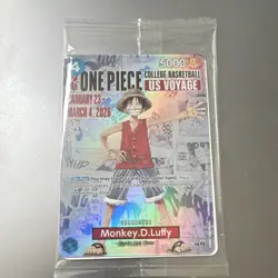 Bandai One Piece Card Game Monkey D. Luffy P-055 US VOYAGE Promo Holo 5000 - Image 1