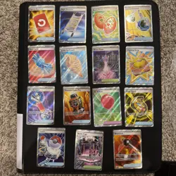 Pokemon TCG Mixed Full Art Trainer Lot (15 Cards): Tools, Items, and Stadiums - Image 1