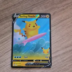 Pokemon Surfing Pikachu v Celebrations Card 008/025 Pack Fresh - Image 1