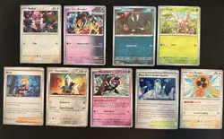 Lot of 9 Prismatic Evolutions Reverse Holo square cut factory error pokemon card - Image 1