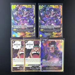 Bandai One Piece Card Game Marshall D. Teach SEC X2 Lot 5 Cards OP16 - Image 1