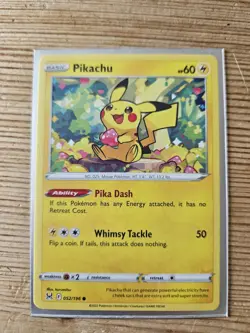 Pokemon TCG Lost Origin Pikachu Card 052/196 Regular Common - Image 1