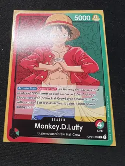 *PRE ERRATA* ONE PIECE Card Game Romance Dawn OP01-003 Monkey D Luffy Leader - Image 3