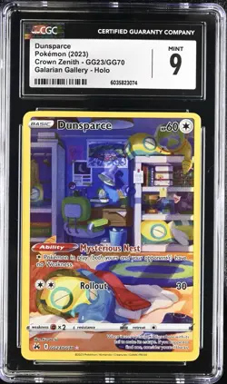 Dunsparce GG23/GG70 - Crown Zenith Galarian Gallery Holo Card CGC Mint 9 - Image 1